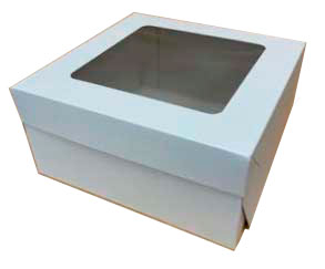 Коробка белая с окном 225*225*110 мм ХЭ