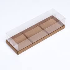 Коробка для муссовых пирожных 3 штуки, 26x8,5x6 золото