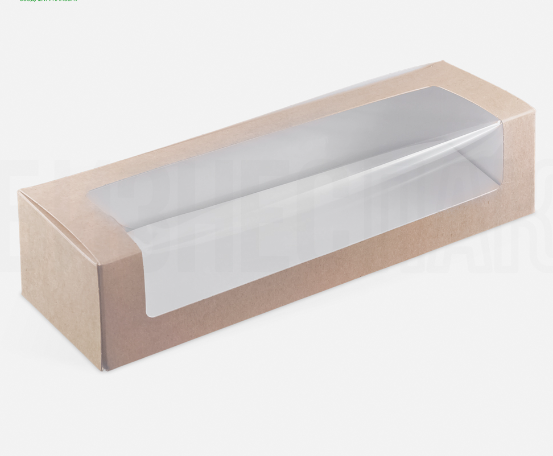Коробка крафт с окном 20*8*6 cм