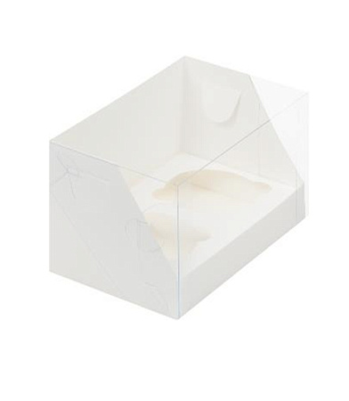 Коробка на 2 капкейка с пластиковой крышкой 16*10*10 см