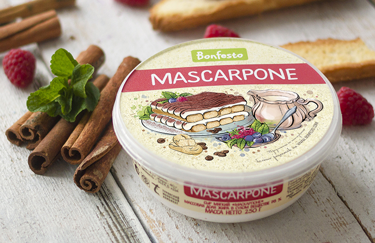 Сыр мягкий Маскарпоне 78% 250г (Bonfesto)