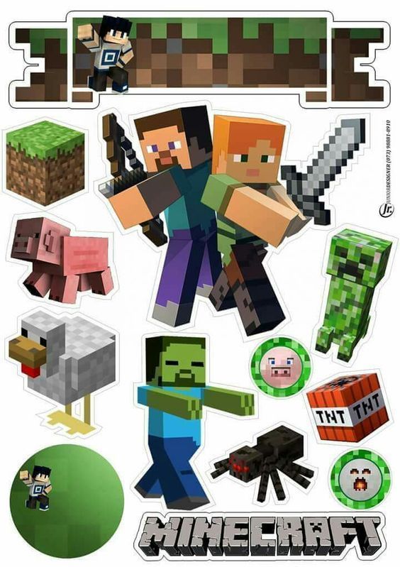 Вафельная картинка Minecraft 2